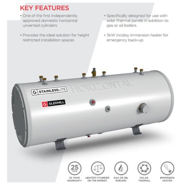 Gledhill StainlessLite Plus Solar Cylinders