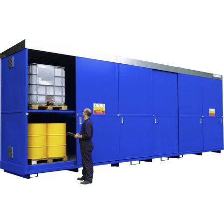 12 IBC drum steel storage unit