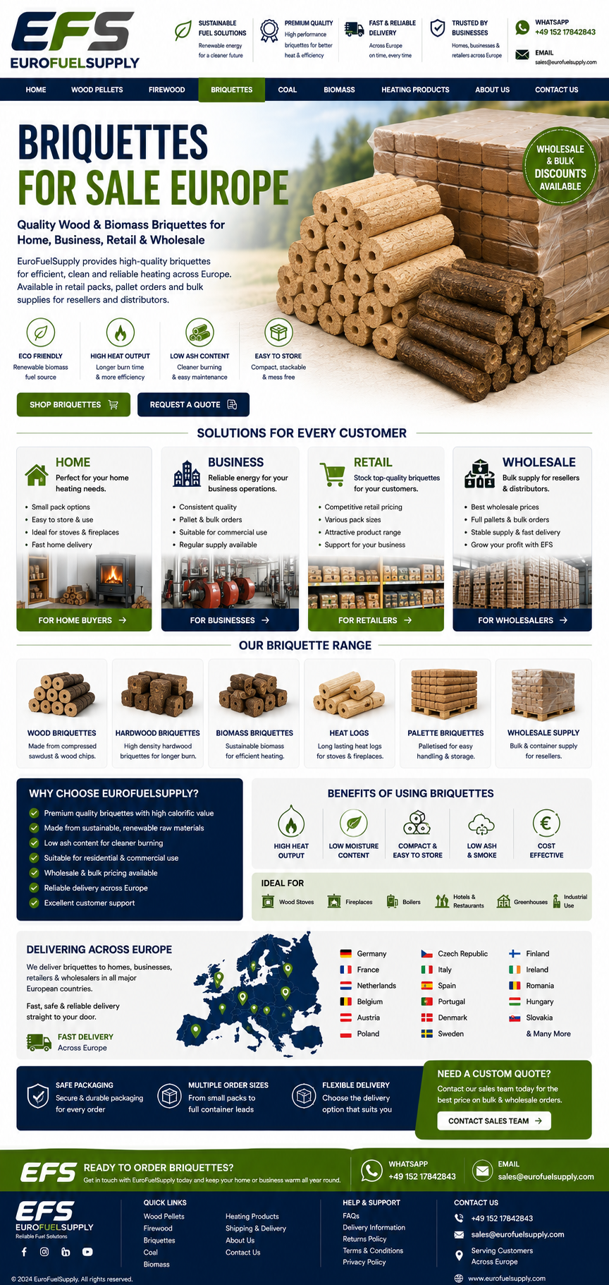 Briquettes for Sale Europe