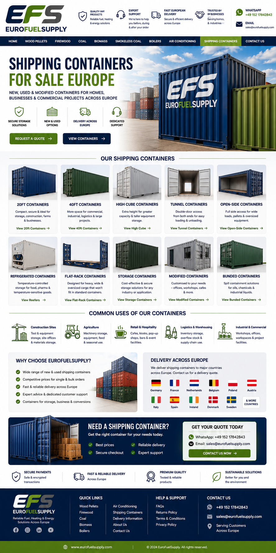 Shipping Containers for Sale Europe